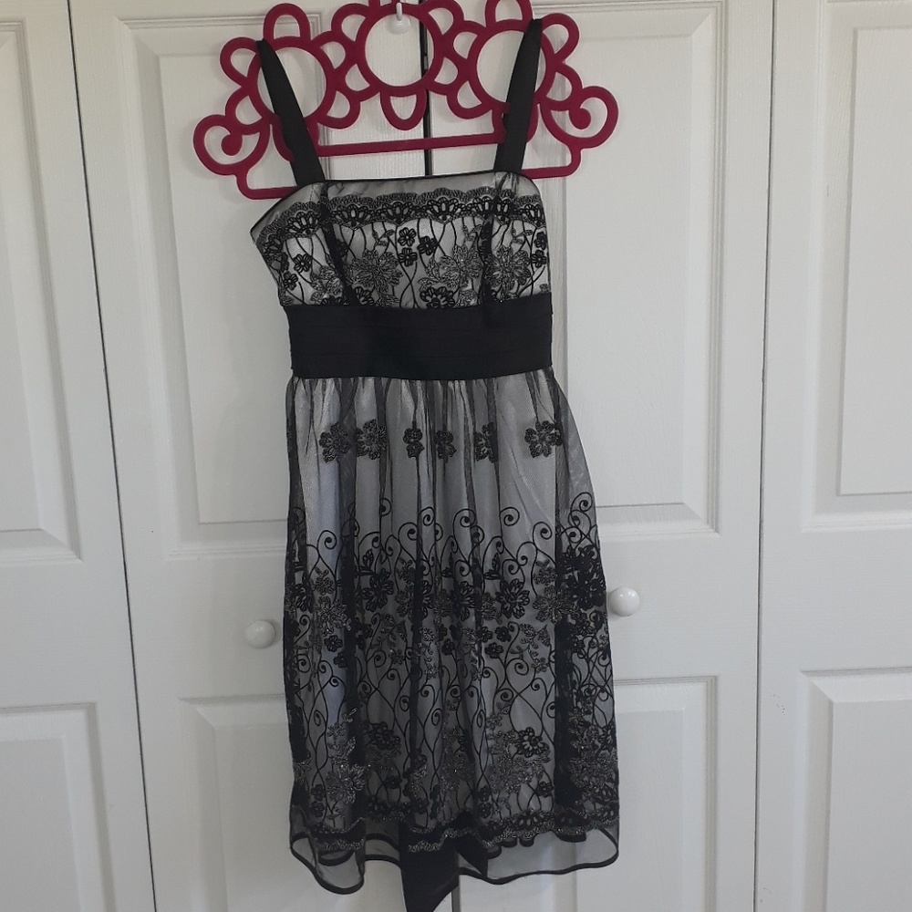 Black and white flower dress
